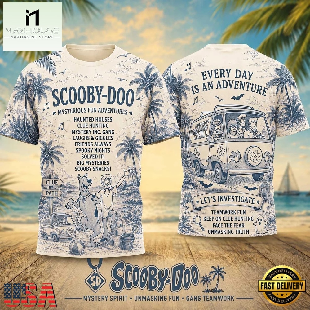 Scooby Doo Tropical Palm Mystery Van 2026 Vintage 3D Shirt , Popular 3D Music Tee Scooby Doo Tropical Palm Mystery Van 2026 Vintage 3D Shirt , Popular 3D Music Tee