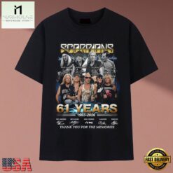 Scorpions Band 61 Years 1965 2026 Signatures Rock Vintage T Shirt, Music Fan 2D Shirt Scorpions Band 61 Years 1965 2026 Signatures Rock Vintage T Shirt