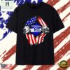 Seattle Seahawks American flag ripped chest T Shirt , Stylish 2D Graphic Shirt Seattle Seahawks American Flag Ripped Chest T Shirt