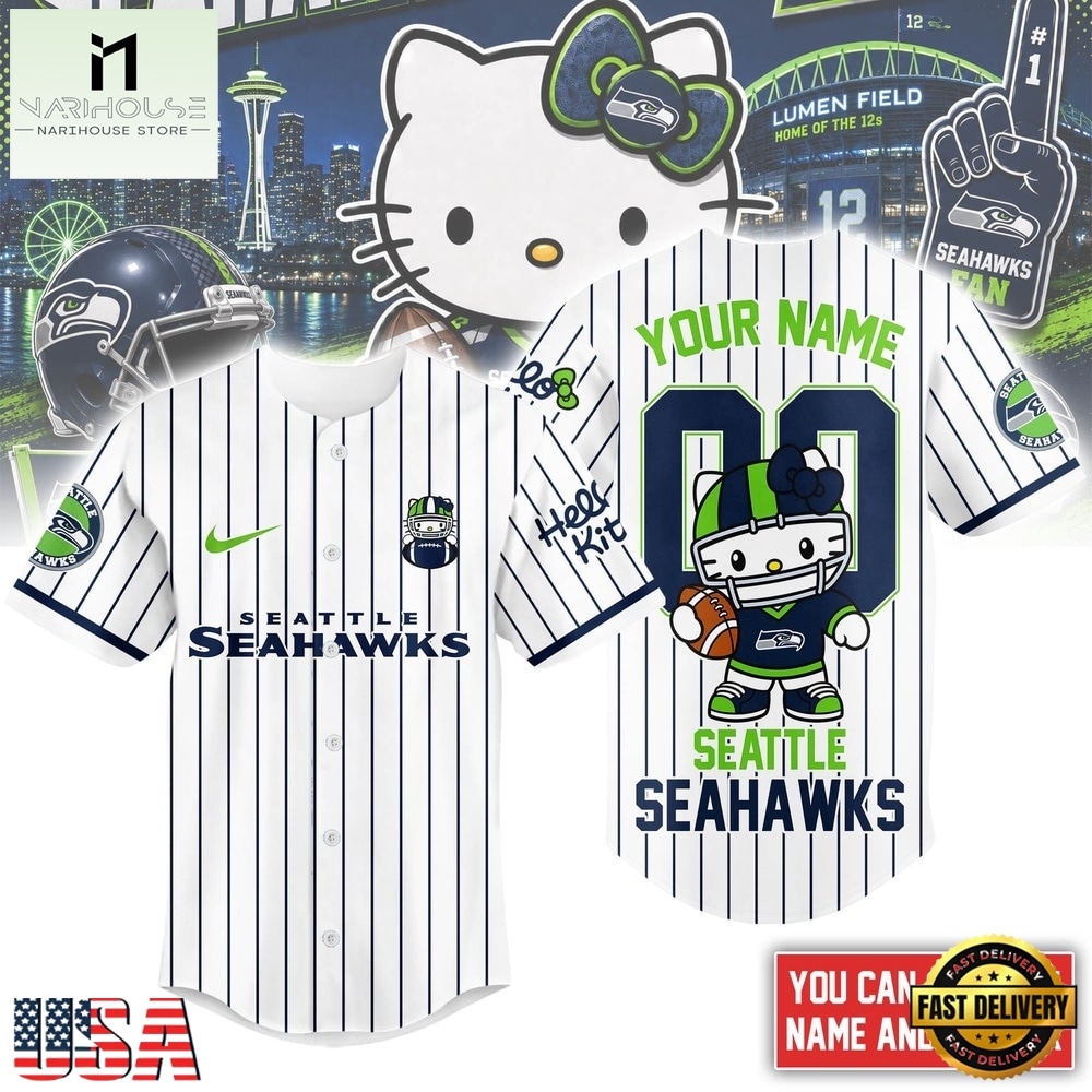 Seattle Seahawks NFL Kitty Game Day Custom Baseball Jersey Shirt , NFL Game Day Jersey Seattle Seahawks NFL Kitty Game Day Custom Baseball Jersey Shirt , NFL Game Day Jersey