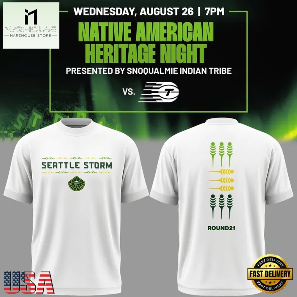 Seattle Storm Native American Heritage Night 2026 T Shirt, Hot 3D Shirt Trend Seattle Storm Native American Heritage Night 2026 T Shirt, Hot 3D Shirt Trend