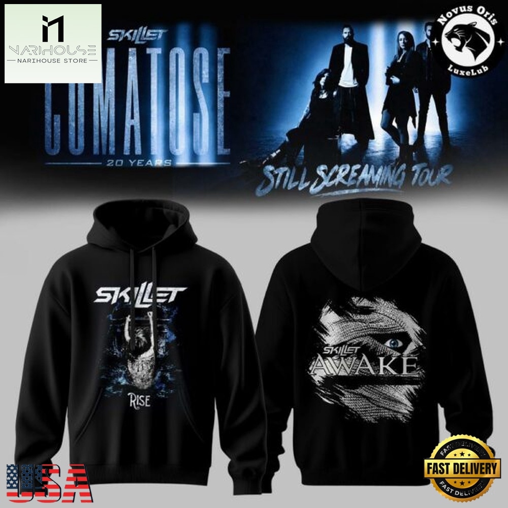 Skillet Band I Need A Hero Comatose 20th Anniversary Tour 3D Hoodie, Popular 3D Music Tee Skillet Band I Need A Hero Comatose 20th Anniversary Tour 3D Hoodie, Popular 3D Music Tee