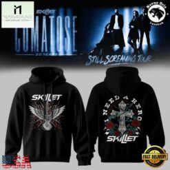 Skillet Band I Need A Hero Comatose 20th Anniversary Tour Hoodie, Popular 3D Music Tee Skillet Band I Need A Hero Comatose 20th Anniversary Tour Hoodie