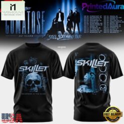 SKILLET COMATOSE 20 YEARS Limited Edition T Shirt, Popular 3D Music Tee Skillet Comatose 20 Years Limited Edition T Shirt