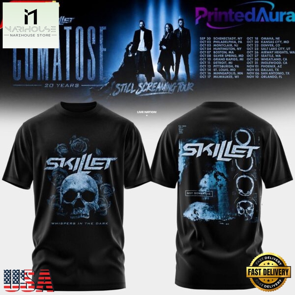 SKILLET COMATOSE 20 YEARS Limited Edition T Shirt, Popular 3D Music Tee SKILLET COMATOSE 20 YEARS Limited Edition T Shirt, Popular 3D Music Tee