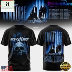 SKILLET COMATOSE 20 YEARS T SHIRT, Popular 3D Music Tee Skillet Comatose 20 Years T Shirt