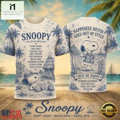 Snoopy Beach Palm Vintage Sketch 2026 3D Shirt , Popular 3D Music Tee Snoopy Beach Palm Vintage Sketch 2026 3D Shirt