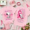 Snoopy Breast Cancer Awareness Stronger Together Pink Ribbon T Shirt , Popular 3D Music Tee Snoopy Breast Cancer Awareness Stronger Together Pink Ribbon T Shirt