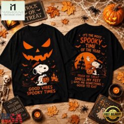 Snoopy Good Vibes Spooky Times Halloween T Shirt, Popular 3D Music Tee Snoopy Good Vibes Spooky Times Halloween T Shirt