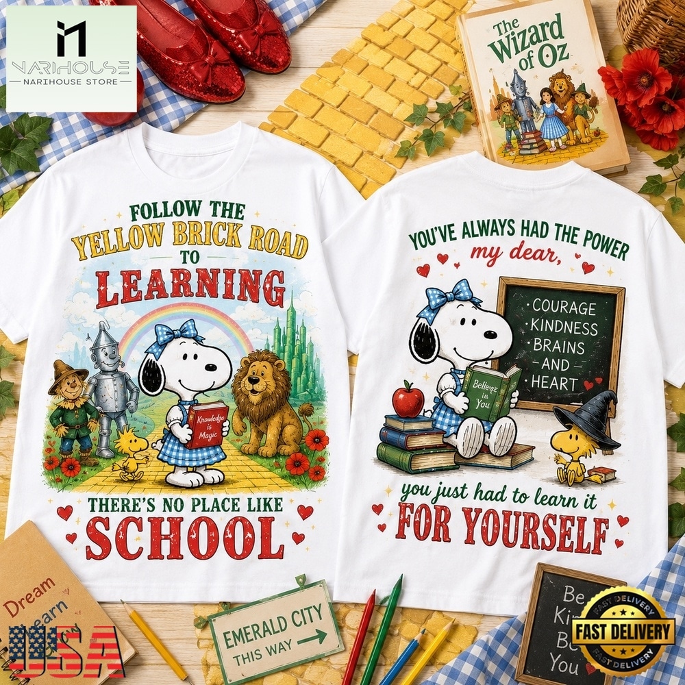 Snoopy x The Wizard of Oz Follow the Yellow Brick Road to Learning 3D Shirt , Popular 3D Music Tee Snoopy x The Wizard of Oz Follow the Yellow Brick Road to Learning 3D Shirt , Popular 3D Music Tee