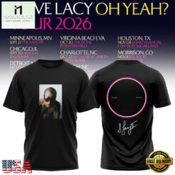 Steve Lacy Oh Yeah Tour 2026 Graphic Signature T Shirt, Popular 3D Music Tee Steve Lacy OH Yeah Tour 2026 Graphic Signature T Shirt