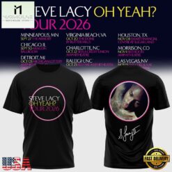Steve Lacy Oh Yeah Tour 2026 Limited Edition Signature T Shirt, Popular 3D Music Tee Steve Lacy OH Yeah Tour 2026 Limited Edition Signature T Shirt