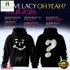 Steve Lacy Oh Yeah Tour 2026 Signature Black Hoodie, Popular 3D Music Tee Steve Lacy OH Yeah Tour 2026 Signature Black Hoodie