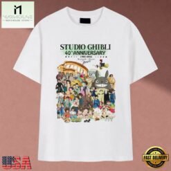 Studio Ghibli 40th Anniversary 1985 2025 Hayao Miyazaki Characters Graphic T Shirt, Music Fan 2D Shirt Studio Ghibli 40th Anniversary 1985 2025 Hayao Miyazaki Characters Graphic T Shirt