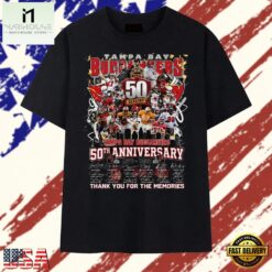 Tampa Bay Buccaneers 50th Anniversary 1976 2026 Thank You For The Memories T Shirt , Stylish 2D Graphic Shirt Tampa Bay Buccaneers 50th Anniversary 1976 2026 Thank You For The Memories T Shirt
