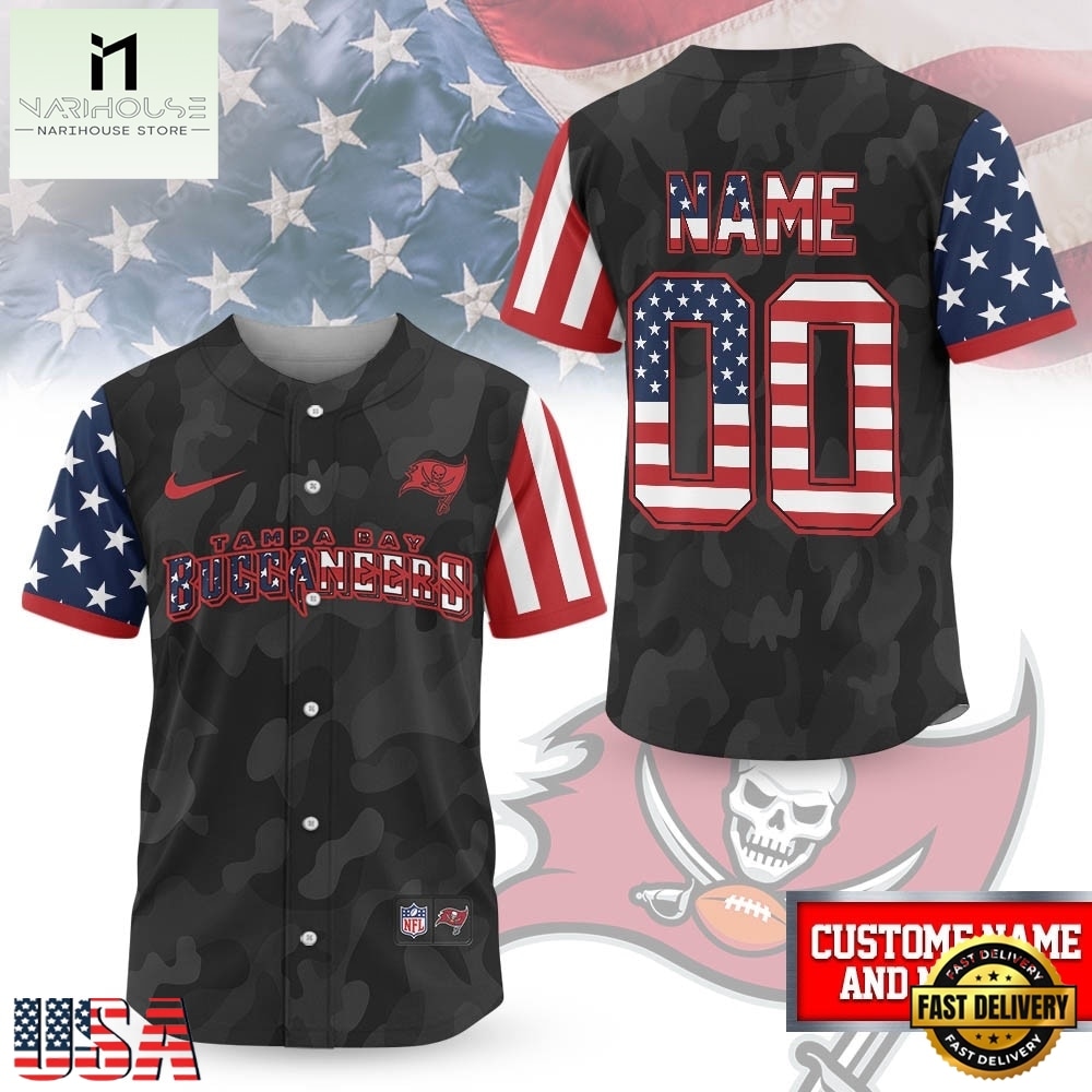 Tampa Bay Buccaneers NFL American Pride Custom Baseball Jersey Shirt , NFL Game Day Jersey Tampa Bay Buccaneers NFL American Pride Custom Baseball Jersey Shirt , NFL Game Day Jersey