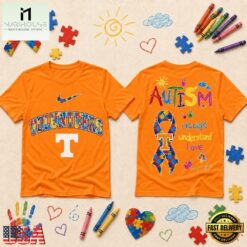Tennessee Volunteers NCAA Autism Awareness Puzzle Ribbon T Shirt , NCAA College 3D Shirt Tennessee Volunteers Ncaa Autism Awareness Puzzle Ribbon T Shirt