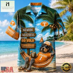 Tennessee Volunteers NCAA No Work No Stress Hawaiian Shirt , Trendy NCAA Hawaiian Tennessee Volunteers Ncaa NO Work NO Stress Hawaiian Shirt