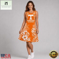 Tennessee Volunteers NCAA Sporty Floral Elegance Women’s Sleeveless Dress, NCAA Women Team Dress Tennessee Volunteers Ncaa Sporty Floral Elegance Women S Sleeveless Dress