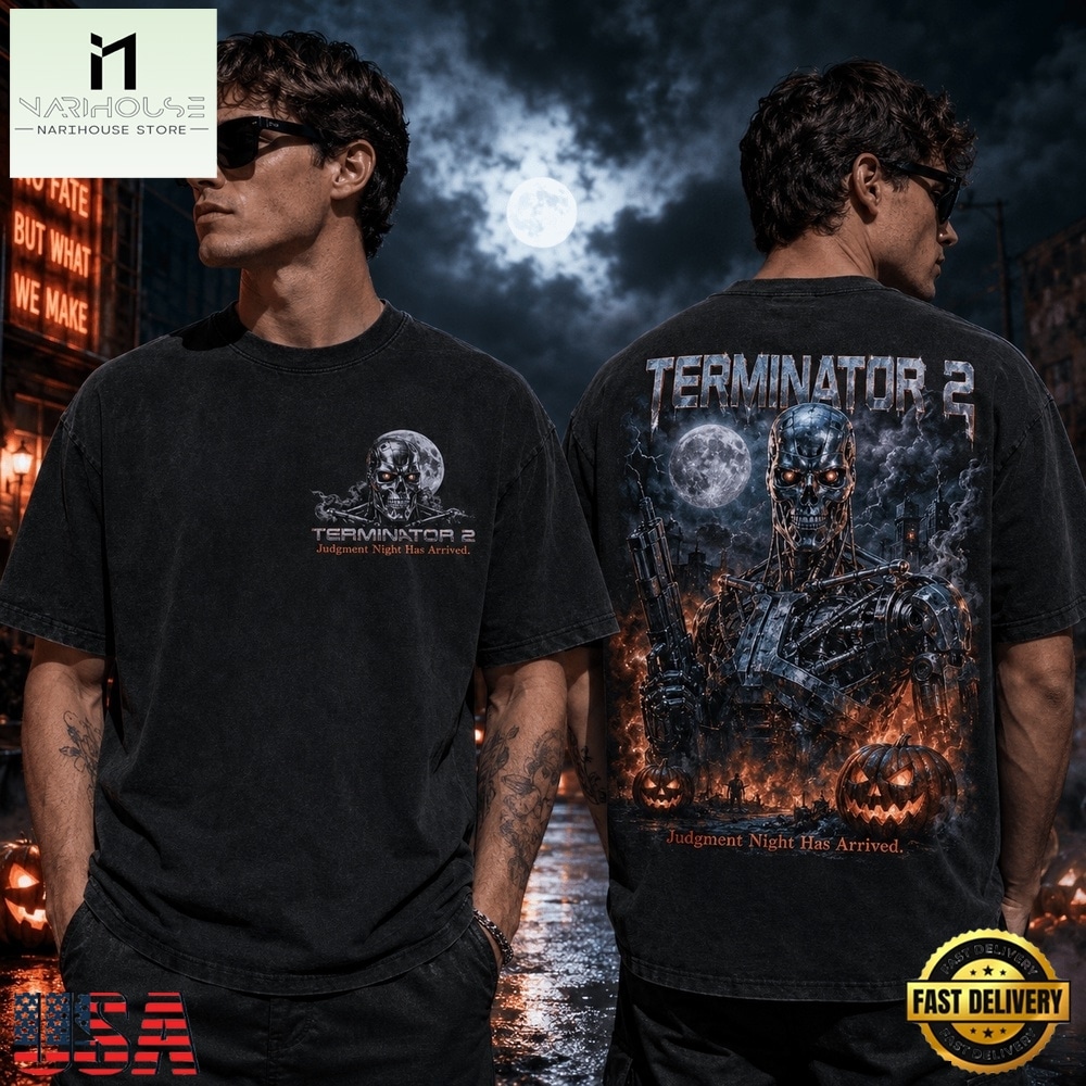 Terminator 2 Halloween Judgment Night Has Arrived 2026 3D Shirt , Trending New Design Shirt Terminator 2 Halloween Judgment Night Has Arrived 2026 3D Shirt , Trending New Design Shirt