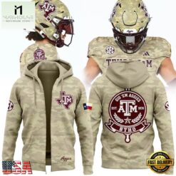 Texas A&M Aggies 2026 Honor & Support Camo Zip Hoodie , Hot 3D Shirt Trend Texas A M Aggies 2026 Honor Support Camo Zip Hoodie