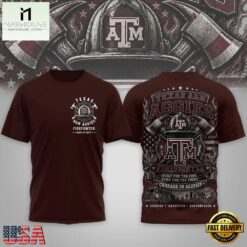 Texas A&M Aggies 2026 NCAA Firefighter Built for the Fire 3D Shirt , NCAA College 3D Shirt Texas A M Aggies 2026 Ncaa Firefighter Built For The Fire 3D Shirt