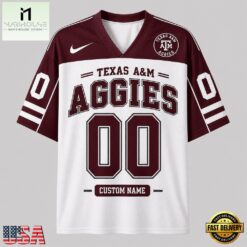 Texas A&M Aggies NCAA College Team Pride Personalized Football jersey, NCAA Football Fan Jersey Texas A M Aggies Ncaa College Team Pride Personalized Football Jersey