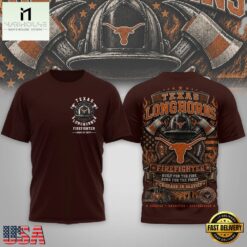 Texas Longhorns 2026 NCAA Firefighter Built for the Fire 3D Shirt , NCAA College 3D Shirt Texas Longhorns 2026 Ncaa Firefighter Built For The Fire 3D Shirt