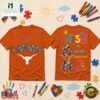 Texas Longhorns NCAA Autism Awareness Puzzle Ribbon T Shirt , NCAA College 3D Shirt Texas Longhorns Ncaa Autism Awareness Puzzle Ribbon T Shirt