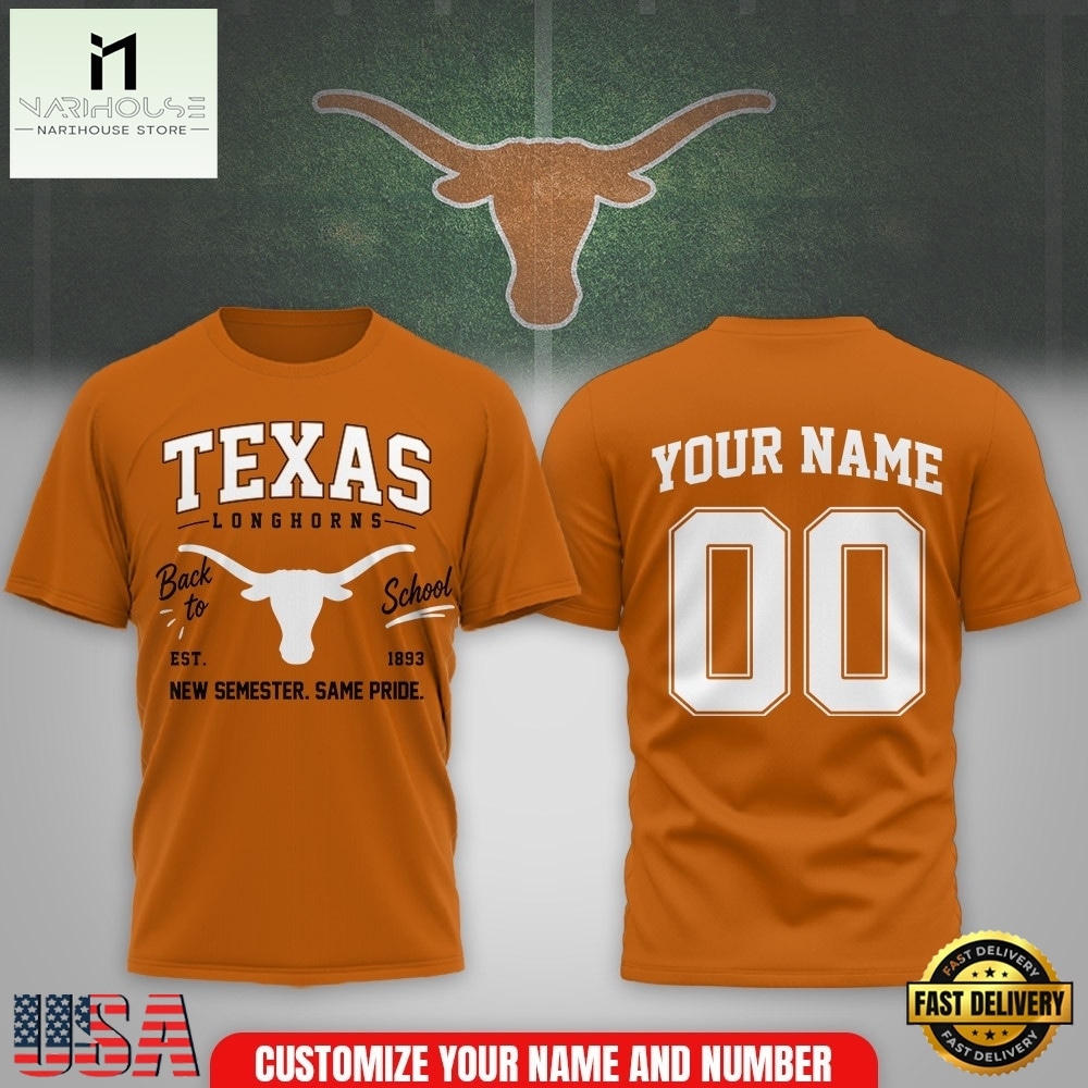 Texas Longhorns NCAA Campus Pride Back to School 2026 Personalized 3D Shirt , NCAA College 3D Shirt Texas Longhorns NCAA Campus Pride Back to School 2026 Personalized 3D Shirt , NCAA College 3D Shirt