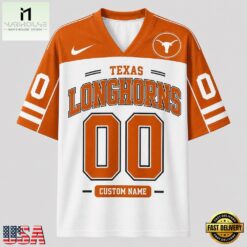 Texas Longhorns NCAA College Team Pride Personalized Football jersey, NCAA Football Fan Jersey Texas Longhorns Ncaa College Team Pride Personalized Football Jersey
