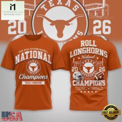 Texas Longhorns NCAA Road to Glory 2026 Football Champions 3D Shirt , NCAA College 3D Shirt Texas Longhorns Ncaa Road TO Glory 2026 Football Champions 3D Shirt