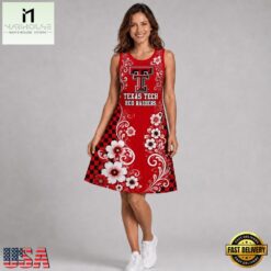 Texas Tech Red Raiders NCAA Sporty Floral Elegance Women’s Sleeveless Dress, NCAA Women Team Dress Texas Tech Red Raiders Ncaa Sporty Floral Elegance Women S Sleeveless Dress
