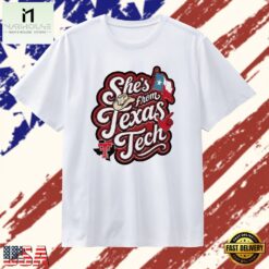 Texas Tech Red Raiders she’s from cowboy hat flag T Shirt , Stylish 2D Graphic Shirt Texas Tech Red Raiders She S From Cowboy Hat Flag T Shirt