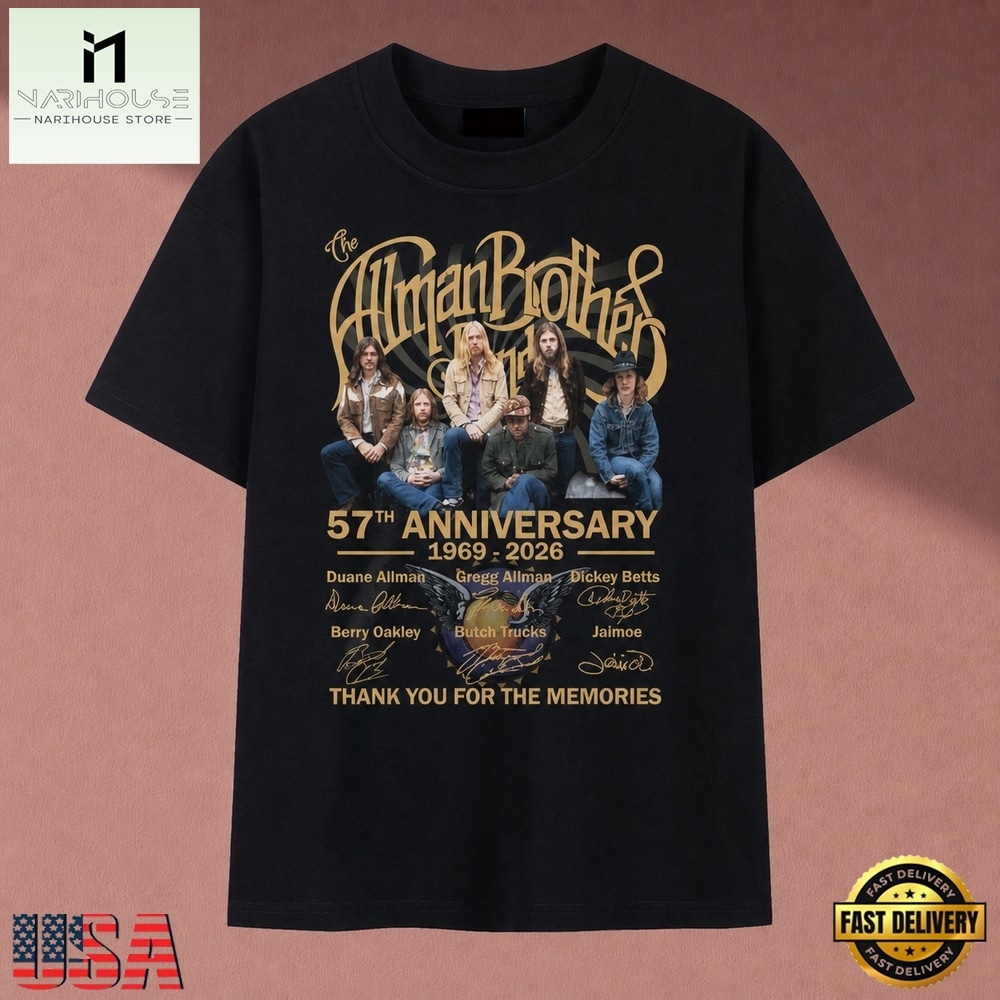 The Allman Brothers Band 57th Anniversary 1969 2026 T Shirt, Music Fan 2D Shirt The Allman Brothers Band 57th Anniversary 1969 2026 T Shirt, Music Fan 2D Shirt