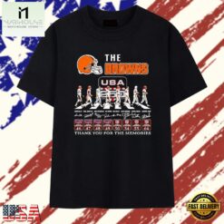 The Cleveland Browns Legends Leroy Kelly Jim Brown and Team Signature T Shirt , Stylish 2D Graphic Shirt The Cleveland Browns Legends Leroy Kelly Jim Brown And Team Signature T Shirt