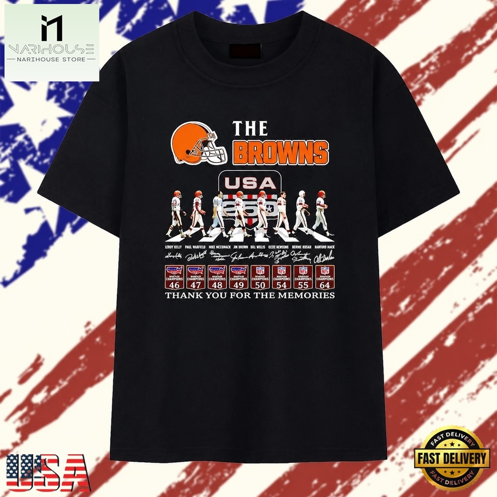 The Cleveland Browns Legends Leroy Kelly Jim Brown and Team Signature T Shirt , Stylish 2D Graphic Shirt The Cleveland Browns Legends Leroy Kelly Jim Brown and Team Signature T Shirt , Stylish 2D Graphic Shirt