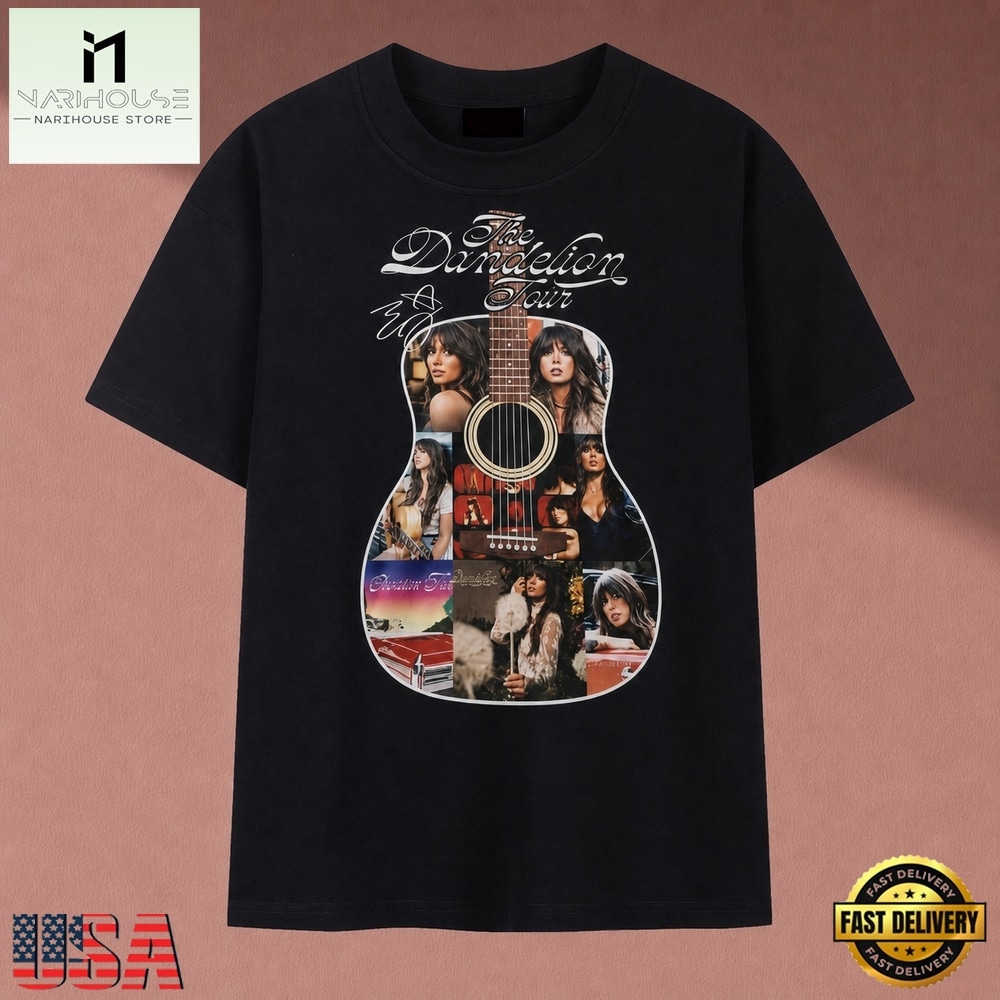 The Dandelion Tour Acoustic Guitar Photo Collage Graphic T Shirt, Music Fan 2D Shirt The Dandelion Tour Acoustic Guitar Photo Collage Graphic T Shirt, Music Fan 2D Shirt