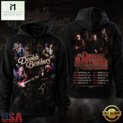 The Doobie Brothers Rock Band Clothes Concert Tour Zip Hoodie , Music Fans 3D T Shirt The Doobie Brothers Rock Band Clothes Concert Tour Zip Hoodie