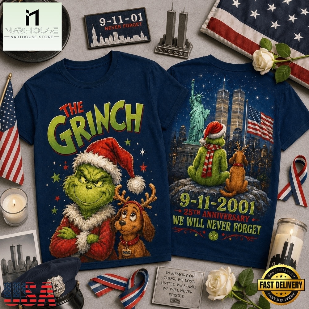 The Grinch 911 Memorial 25th Anniversary 3D Shirt , Music Fans 3D T Shirt The Grinch 911 Memorial 25th Anniversary 3D Shirt , Music Fans 3D T Shirt