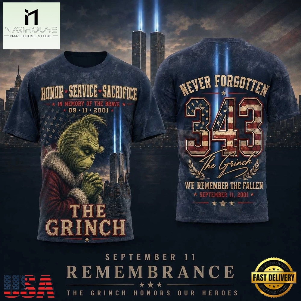 The Grinch 911 Tribute Twin Towers 343 Number 3D Shirt, Popular 3D Music Tee The Grinch 911 Tribute Twin Towers 343 Number 3D Shirt, Popular 3D Music Tee