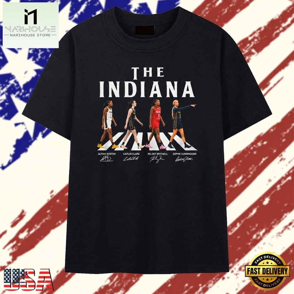 The Indiana WNBA Stars Abbey Road Signatures 2026 T Shirt , Stylish 2D Graphic Shirt The Indiana WNBA Stars Abbey Road Signatures 2026 T Shirt , Stylish 2D Graphic Shirt