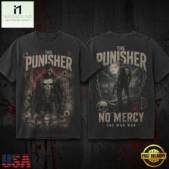 The Punisher Judge Jury Executioner No Mercy One Man War 3D Shirt, Popular 3D Music Tee The Punisher Judge Jury Executioner NO Mercy One Man War 3D Shirt