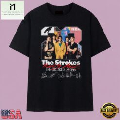 The Strokes Reality Awaits The World 2026 Tour Signatures T Shirt, Music Fan 2D Shirt The Strokes Reality Awaits The World 2026 Tour Signatures T Shirt