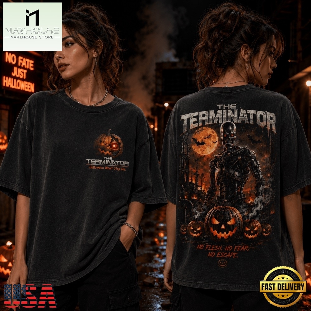 The Terminator Halloween No Flesh, No Fear, No Escape 2026 3D Shirt , Trending New Design Shirt The Terminator Halloween No Flesh, No Fear, No Escape 2026 3D Shirt , Trending New Design Shirt