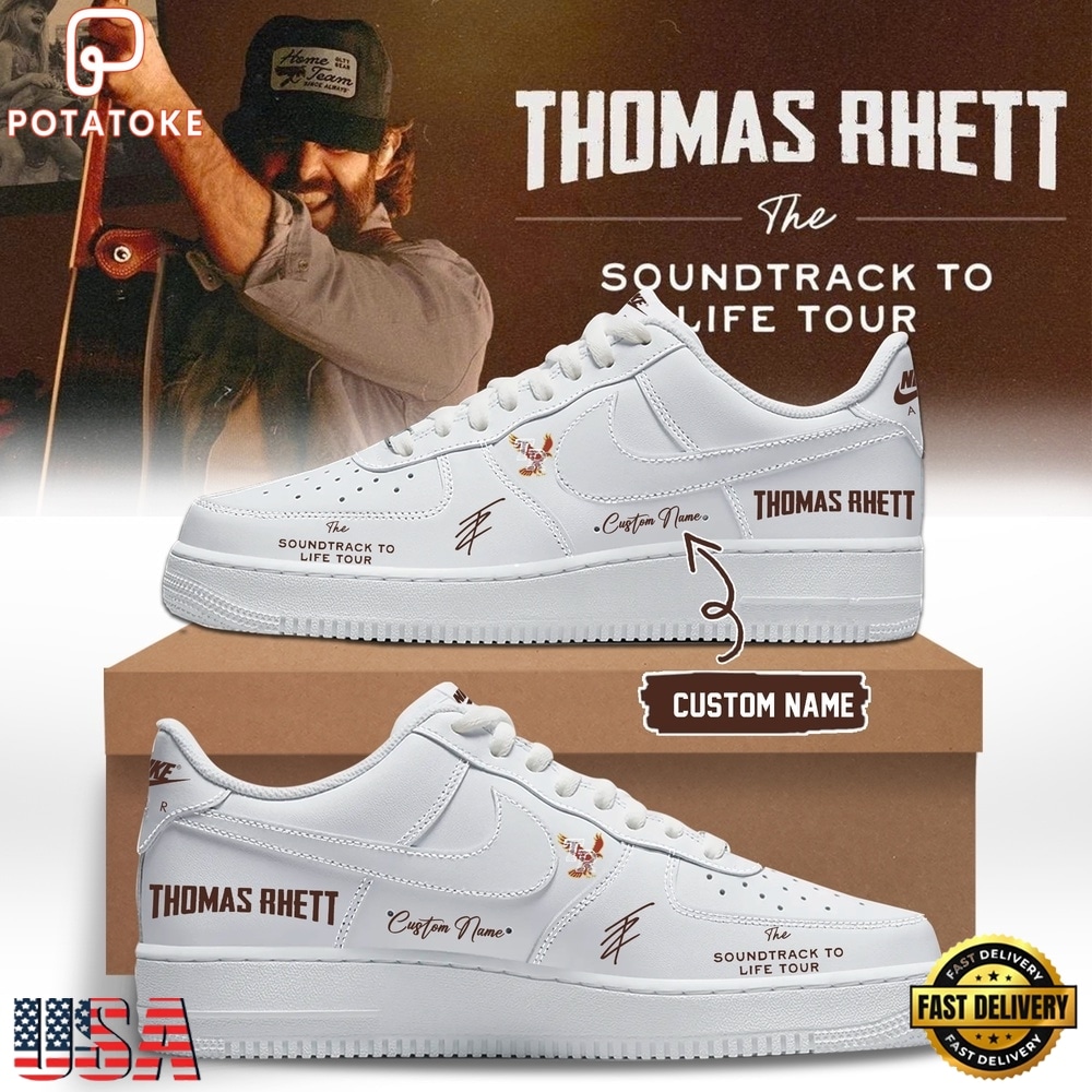 Thomas Rhett The Soundtrack to Life Tour 2026 Signature White Air Force 1 Shoes Sneaker Thomas Rhett The Soundtrack to Life Tour 2026 Signature White Air Force 1 Shoes Sneaker