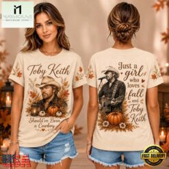 Toby Keith Autumn Harvest Pumpkin Motif Unisex 3D Shirt , Music Fans 3D T Shirt Toby Keith Autumn Harvest Pumpkin Motif Unisex 3D Shirt