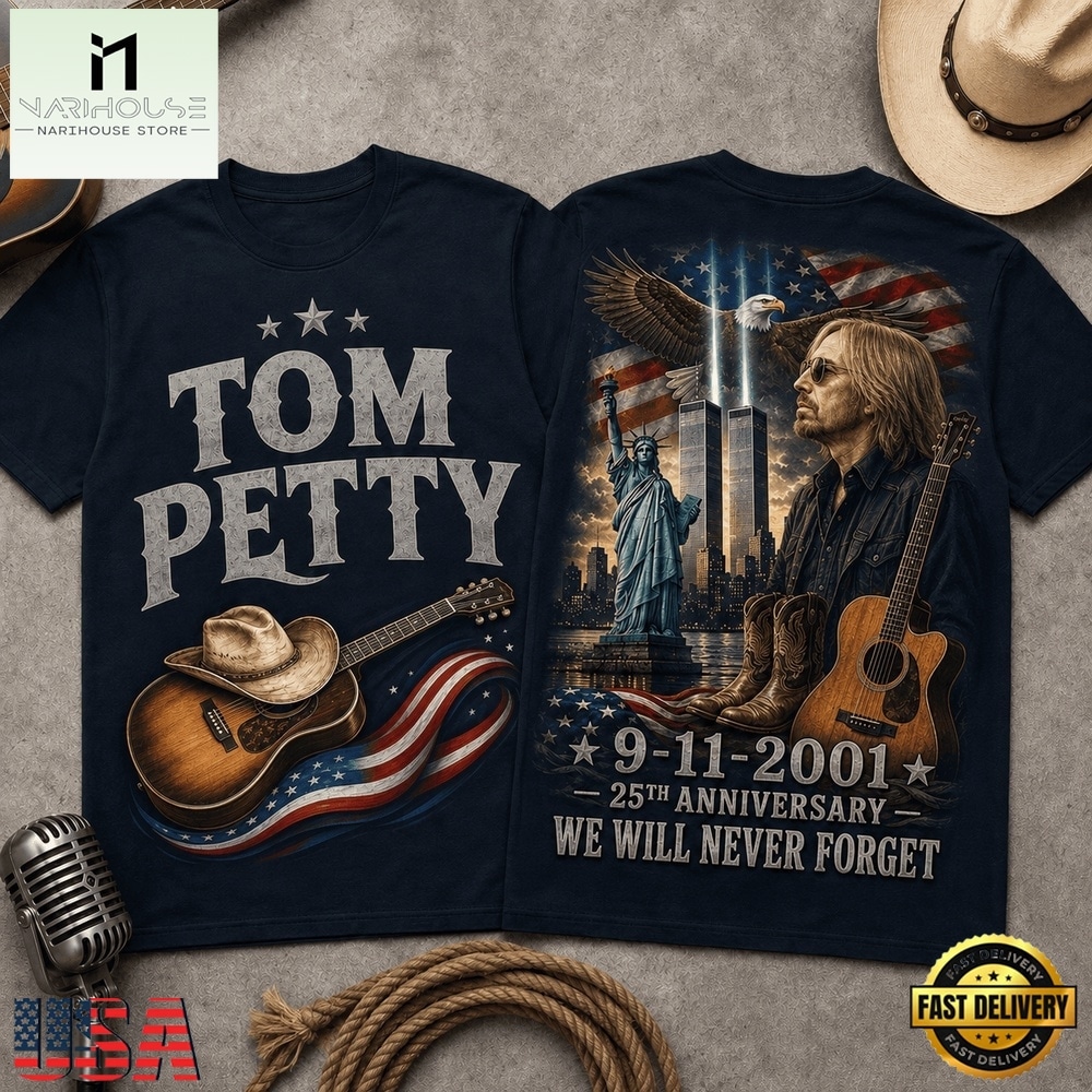 Tom Petty 911 Memorial 25th Anniversary 3D Shirt, Popular 3D Music Tee Tom Petty 911 Memorial 25th Anniversary 3D Shirt, Popular 3D Music Tee