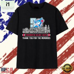 Toronto Blue Jays 50th anniversary thank you for the memories player roster T Shirt, Stylish 2D Graphic Shirt Toronto Blue Jays 50th Anniversary Thank You For The Memories Player Roster T Shirt