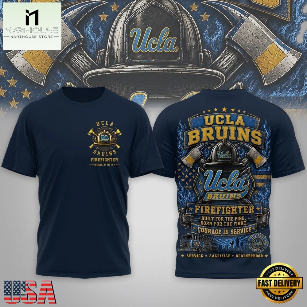 UCLA Bruins 2026 NCAA Firefighter Built for the Fire 3D Shirt , NCAA College 3D Shirt UCLA Bruins 2026 NCAA Firefighter Built for the Fire 3D Shirt , NCAA College 3D Shirt